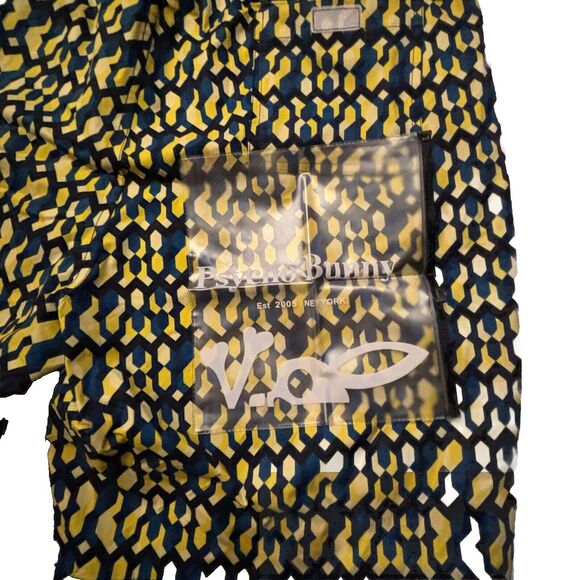Psycho Bunny "Everett" Blue & Yellow Graphic Print Swim Trunks Size 1XLT NEW - Picture 10 of 10